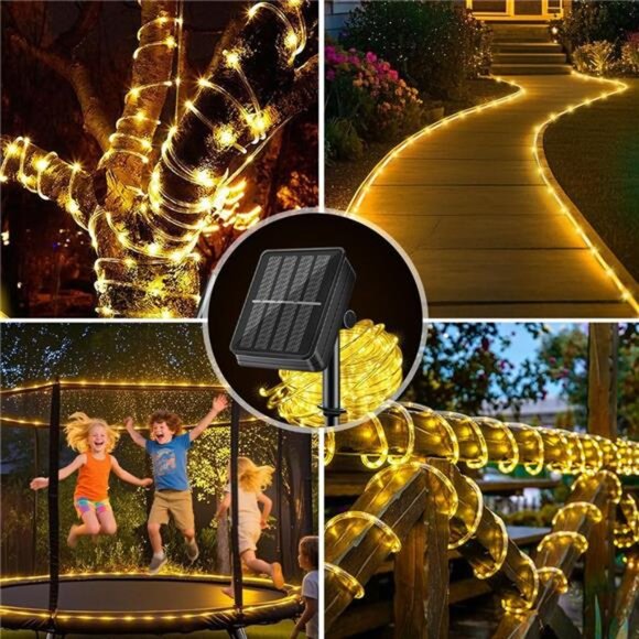 Solar Rope Light Waterproof IP65 39FT 100LEDs Outdoor LED ‎Solar Outdoor Lights - Picture 6 of 7